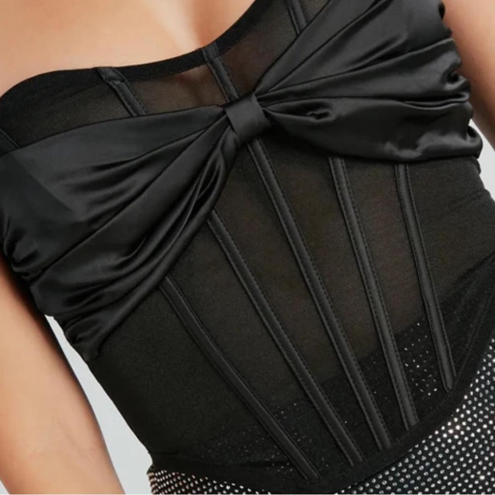 Windsor Black Bow Corset Top Medium